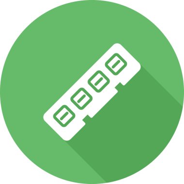 Ram Bellek Vektörü İşareti, Beyaz üzerine izole edilmiş doğrusal renkli Pictogram. Rastgele Erişim Bellek Sembolü, Logo İllüstrasyonu.