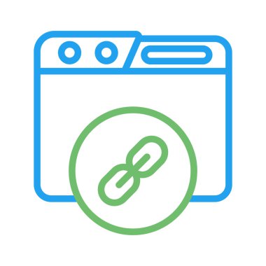 Hiper bağlantı zinciri sembolü. Vektör illüstrasyonu