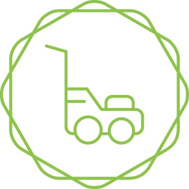 Çim biçme makinesi. Web simgesi basit illüstrasyon