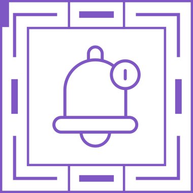 Anımsatıcı çan simgesi, vektör illüstrasyonu basit tasarım