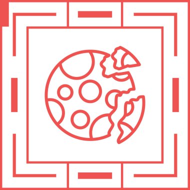  Yok edilen gezegen web simgesi vektör çizimi 