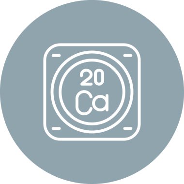 Ca, Kalsiyum element vektör simgesi, periyodik tablo elementi. Vektör çizimi. Beyaz arkaplanda izole