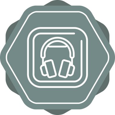 kulaklıklar web simgesi, vektör illüstrasyonu