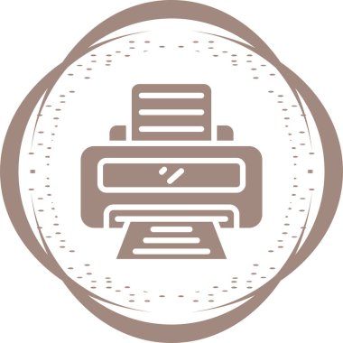 Yazıcı simgesinin vektör illüstrasyonu 