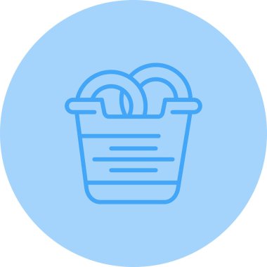 Soğan halkaları yiyecek simgesi, vektör illüstrasyonu