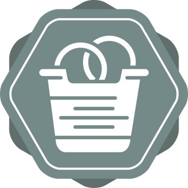 Soğan halkaları yiyecek simgesi, vektör illüstrasyonu