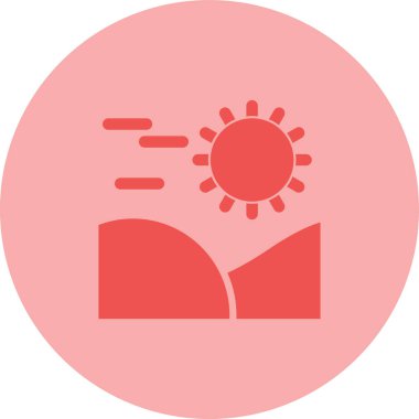 Çöl web simgesi, basit vektör illüstrasyonu