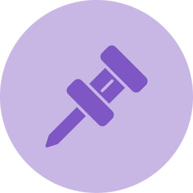 push pin düz simgesi, vektör illüstrasyonu 