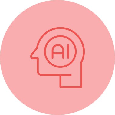 Yapay Zeka web simgesi, basit vektör illüstrasyonu