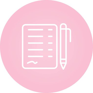 Belge İmzalı Web simgesi vektör illüstrasyonu