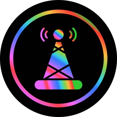 Bluetooth FM Verici. Web simgesi basit illüstrasyon