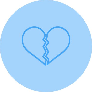 Kırık kalp ağı simgesi, vektör illüstrasyonu