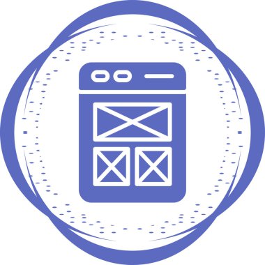 Web sitesi tel kafes. Açılış sayfası satırı simgesi. Web sayfası kullanıcı arabirimini tarayıcı penceresinde