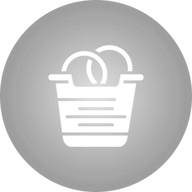 Soğan halkaları yiyecek simgesi, vektör illüstrasyonu