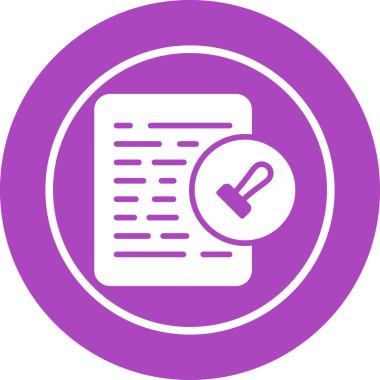 Belge İzni Web simgesi vektör illüstrasyonu