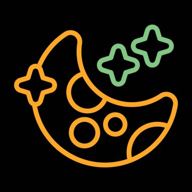 Ay ve yıldızların vektör illüstrasyonu web simgesi