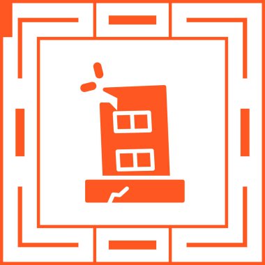 Tesis Hasar simgesi, vektör illüstrasyonu 