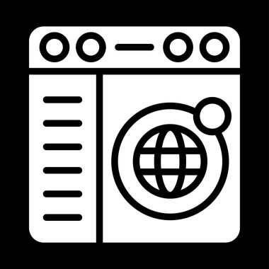 Online Dünya simgesi, vektör illüstrasyon 