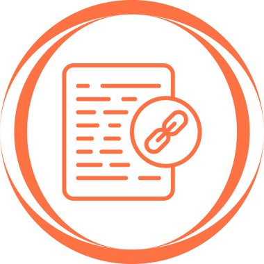 Belge Bağlantı simgesi, vektör illüstrasyonu basit tasarım