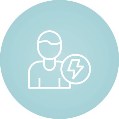 Yenilmez kişi modern simge beyaz arkaplanda izole 