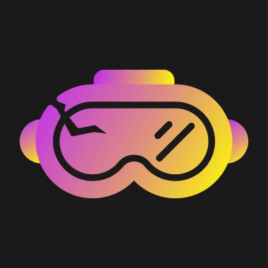 vr kulaklık simgesi, web basit illüstrasyon