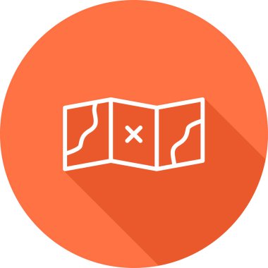 harita simgesinin vektör illüstrasyonu 