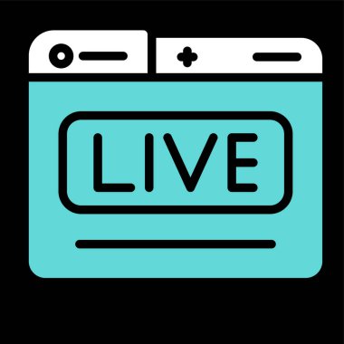 Live Stream modern simgesinin vektör illüstrasyonu