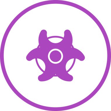 Biyolojik tehlike sembolü, virüs işareti, ağ simgesi, vektör illüstrasyonu