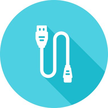 yazıcı kablo simgesi web basit illüstrasyon