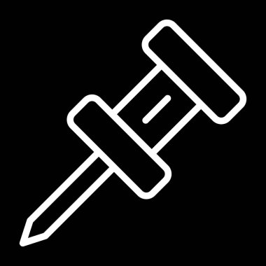 push pin düz simgesi, vektör illüstrasyonu 