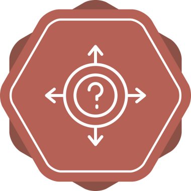 Belirsizlik konsepti simgesi, vektör illüstrasyonu basit tasarım