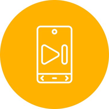 akıllı telefon oynatıcı simgesi, vektör illüstrasyonu basit tasarım