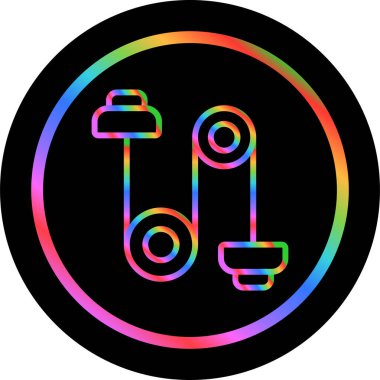 Makara Ağırlığı Simgesi, İp ve Makara Sistemi Simgesi Sanatı İllüstrasyonu