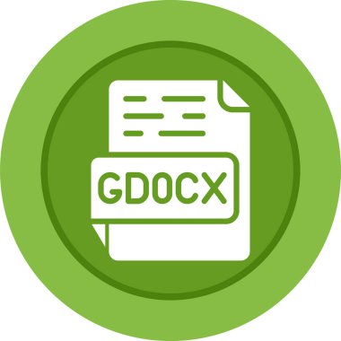 Gdocx dosya simgesi, belge simgesi, vektör illüstrasyonu 