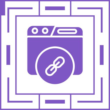 Hiper bağlantı zinciri sembolü. Vektör illüstrasyonu