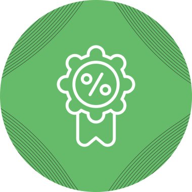 Rozet Yüzdesi simgesi ana hatları vektörü 