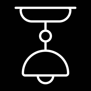 tavan lambası simgesi, vektör illüstrasyonu 