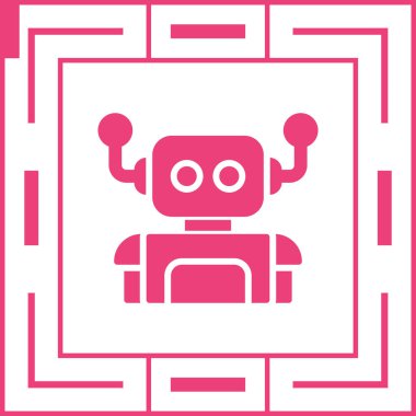 robot. Web simgesi basit illüstrasyon 