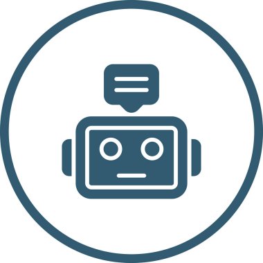 Chatbot 'lar. Web simgesi basit illüstrasyon