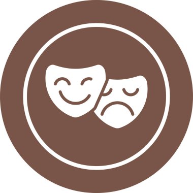 Komedi ve Trajedi Maskeleri Whie Geçmişinde 