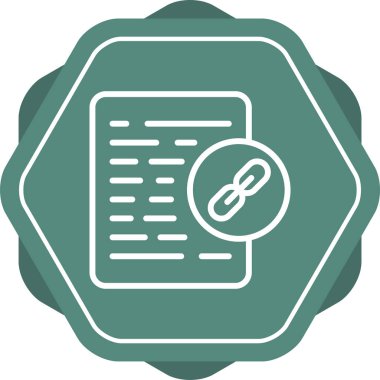 Belge Bağlantı simgesi, vektör illüstrasyonu basit tasarım