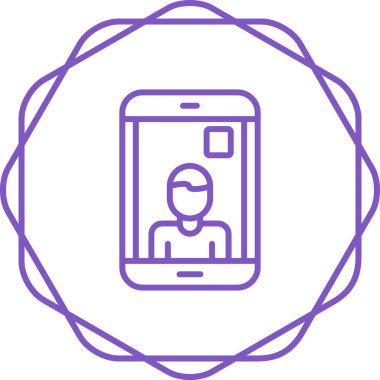 Akıllı Telefon Video Arama simgesi, vektör illüstrasyonu basit tasarım