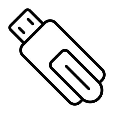 usb flash disk simgesinin vektör çizimi 