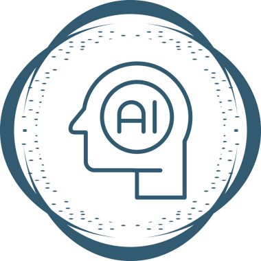 Yapay Zeka web simgesi, basit vektör illüstrasyonu