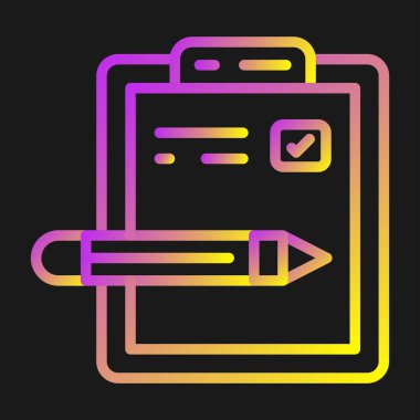 kalem ve kağıt simgesi, vektör illüstrasyonu  