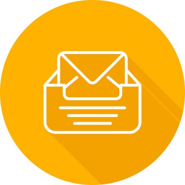 Zarf web simgesi içeren gelen kutusu, basit illüstrasyon