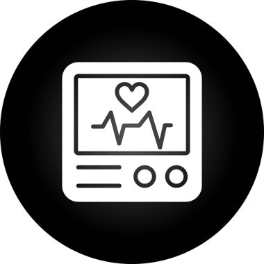 Kalp Atışı İzleyici web simgesi, basit vektör illüstrasyonu 