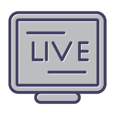 Live Stream modern simgesinin vektör illüstrasyonu