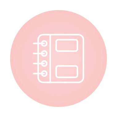 Spiral not defteri simgesi, vektör illüstrasyonu