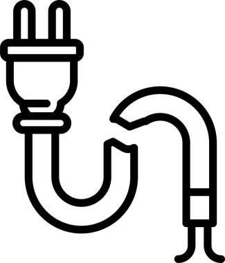 Kırık Kablo ağ simgesi, basit vektör illüstrasyonu